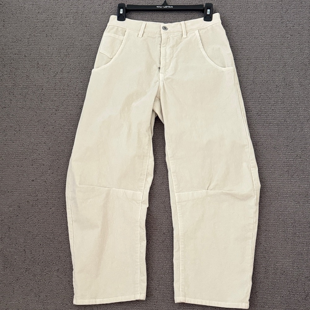 Nili Lotan Ivory Corduroy Trousers